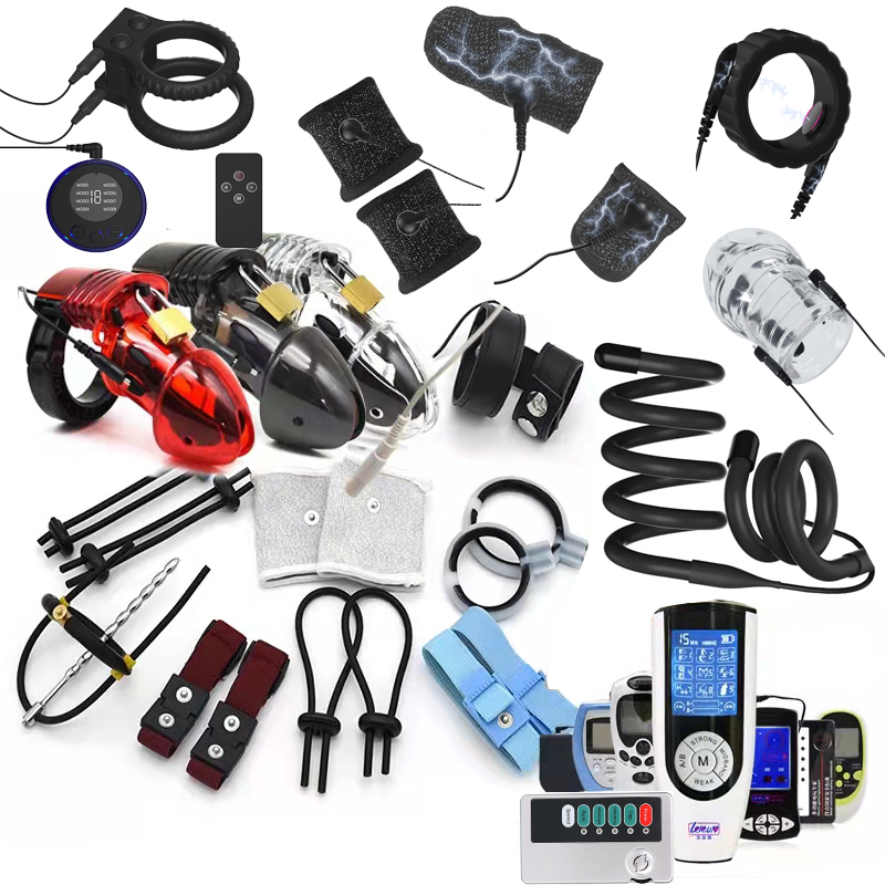 Combo Power Tools - 最強のBDSMパワーボックス、電気ショックペニスリング、電気刺激マッサージ亀頭トレーナーコックケージペニスエクステンダー、男性用セックスツール