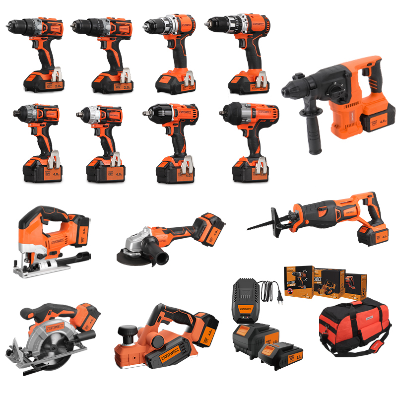 Combo Power Tools - KAFUWELL PA4500-72H コードレスツールコンボキット 20v インパクトハンマードリル コードレス電動工具セット