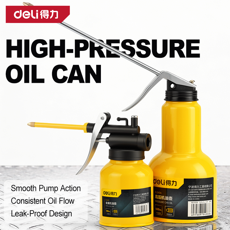 Power Tools Grease - デリ高圧オイル缶手動潤滑剤ディスペンサー金属プラスチックロングノズル180-500ml機械自転車ギア潤滑用