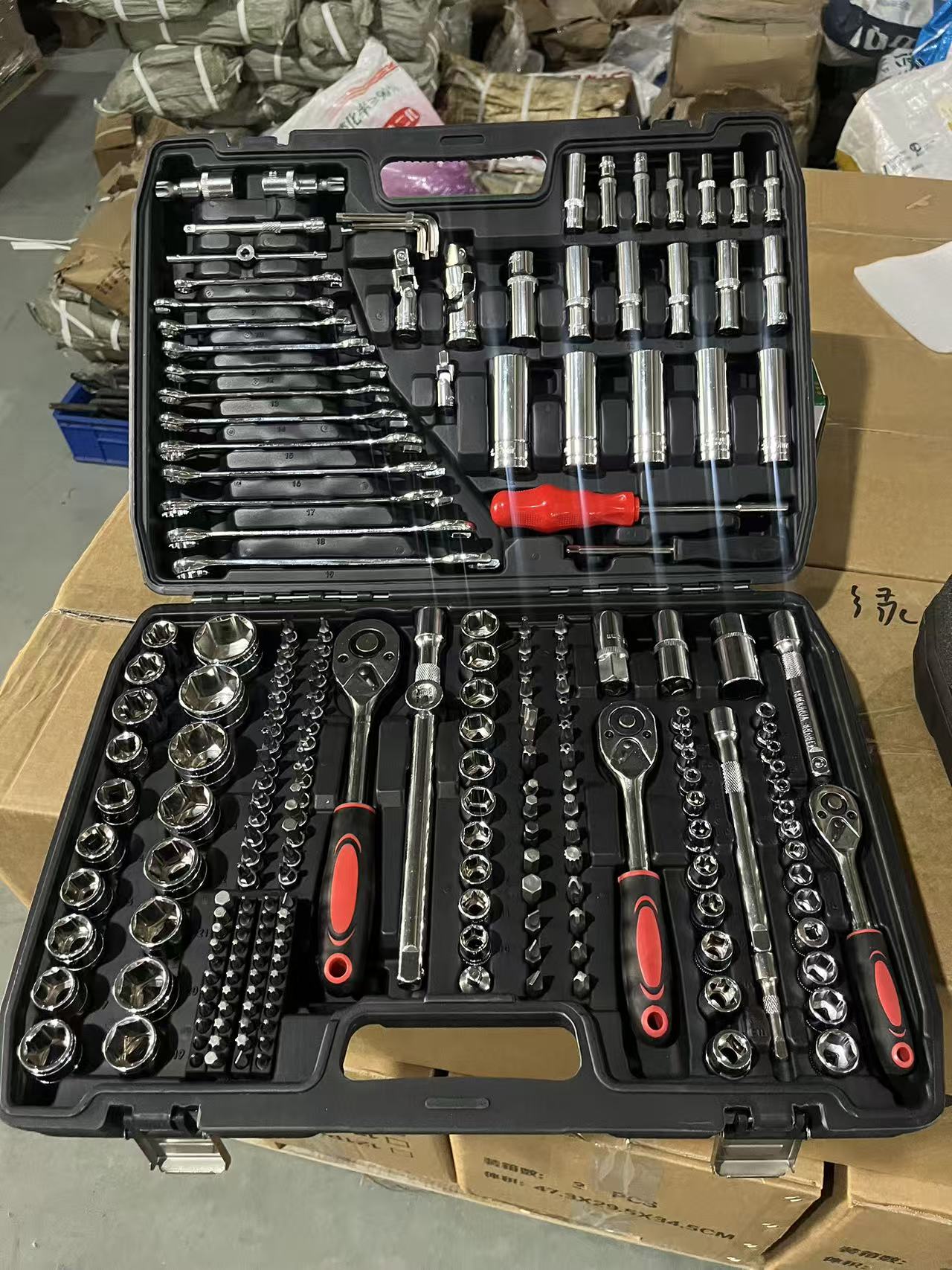 Power Tools Kit Set - 216ピースDIY自動車修理ツールキット、ハンドパワーソースラチェットレンチセット、車、バイク、庭のメンテナンス用OEMカスタマイズ、CR-V対応