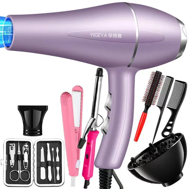 Combo Power Tools - プロのヘアドライヤー,理髪店,ヘアドライヤーブラシ,強力なブロー,美容院ツール,ファン,220v,1200w