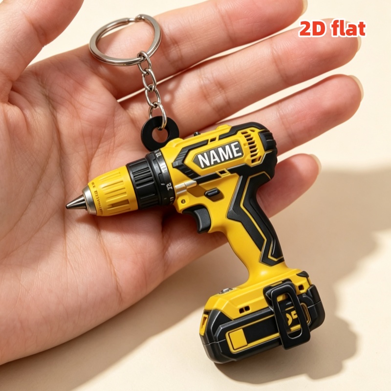 名前入りパワードリルキーホルダー。2Dフラットアクリル製。電 - Power Tools With Names のレビューと価格