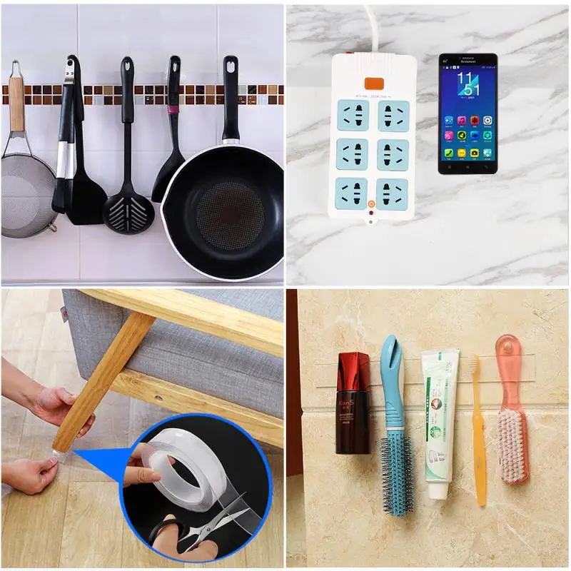 ナノテープ ダブル強力透明 再利用可能 防水 1m 2m 3 - Power Tools For Home のレビューと価格