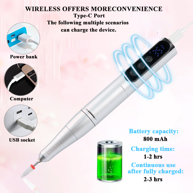 ワイヤレス 35000RPM ネイルドリルペン USB ネイ - Combo Power Tools のレビューと価格